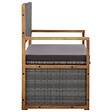 VIDAXL - vidaXL Banc de rangement 115 cm Résine tressée et bois d'acacia Gris - vignette