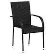 VIDAXL - vidaXL Chaises empilables d'extérieur lot de 6 Résine tressée Noir - vignette