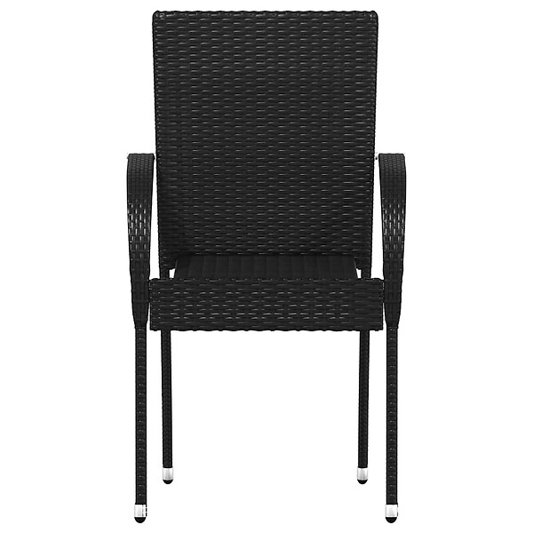 VIDAXL - vidaXL Chaises empilables d'extérieur lot de 6 Résine tressée Noir - large