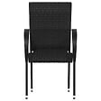 VIDAXL - vidaXL Chaises empilables d'extérieur lot de 6 Résine tressée Noir - vignette