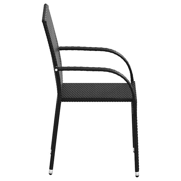 VIDAXL - vidaXL Chaises empilables d'extérieur lot de 6 Résine tressée Noir - large