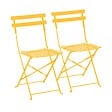 OVIALA - Lot de 2 chaises pliantes en acier jaune - Rome - vignette
