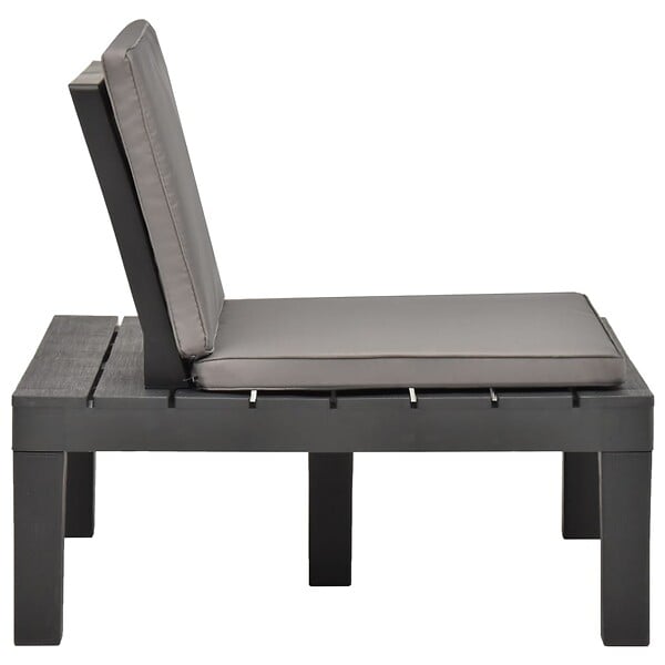 VIDAXL - vidaXL Chaise de salon de jardin avec coussin Plastique Anthracite - large