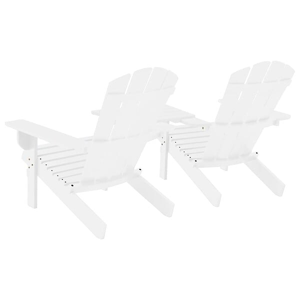 VIDAXL - vidaXL Chaises de jardin Adirondack avec table bois de sapin blanc - large