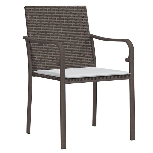 VIDAXL - vidaXL Chaises de jardin et coussins lot de 6 marron 56x59x84 cm rotin - large