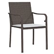 VIDAXL - vidaXL Chaises de jardin et coussins lot de 6 marron 56x59x84 cm rotin - vignette