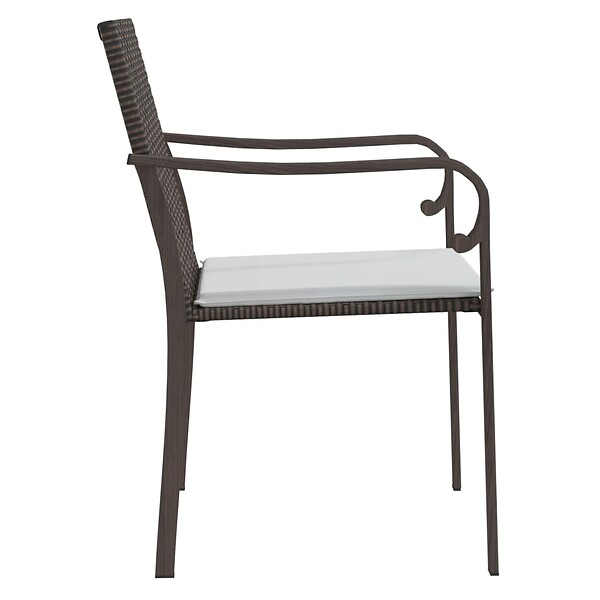 VIDAXL - vidaXL Chaises de jardin et coussins lot de 6 marron 56x59x84 cm rotin - large