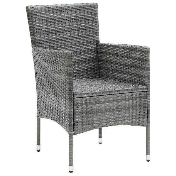 VIDAXL - vidaXL Chaises à manger de jardin lot de 4 Résine tressée Gris - large