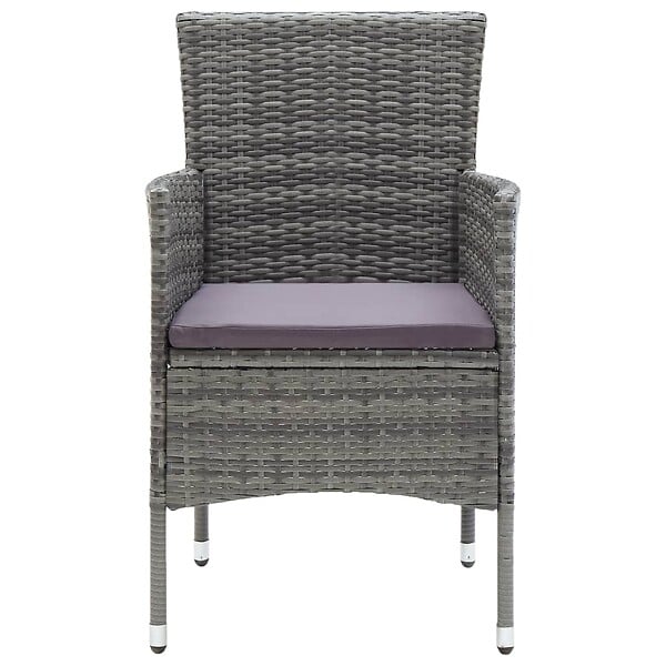 VIDAXL - vidaXL Chaises à manger de jardin lot de 4 Résine tressée Gris - large