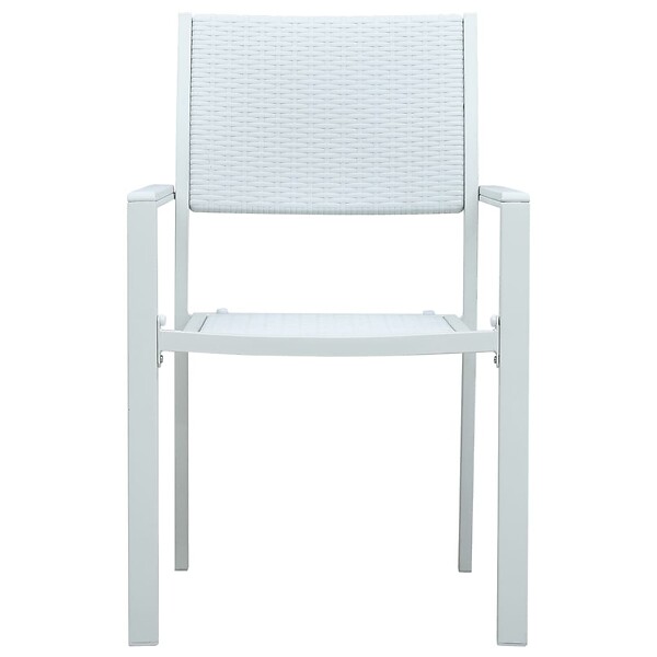 VIDAXL - vidaXL Chaises de jardin lot de 4 Blanc Plastique Aspect de rotin - large