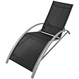 VIDAXL - vidaXL Chaises longues avec table Aluminium Noir - vignette