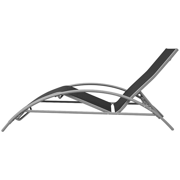 VIDAXL - vidaXL Chaises longues avec table Aluminium Noir - large