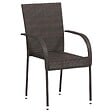 VIDAXL - vidaXL Chaises empilables d'extérieur lot de 2 Résine tressée Marron - vignette