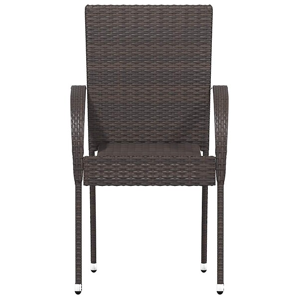 VIDAXL - vidaXL Chaises empilables d'extérieur lot de 2 Résine tressée Marron - large