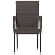 VIDAXL - vidaXL Chaises empilables d'extérieur lot de 2 Résine tressée Marron - vignette