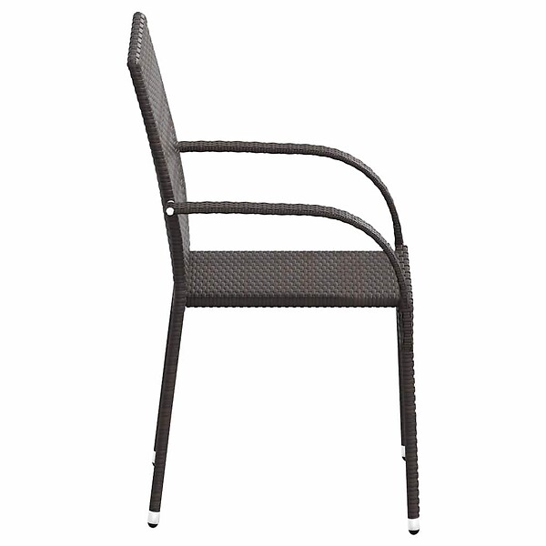VIDAXL - vidaXL Chaises empilables d'extérieur lot de 2 Résine tressée Marron - large