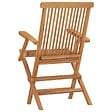 VIDAXL - vidaXL Chaises pliables de jardin lot de 4 Bois de teck solide - vignette
