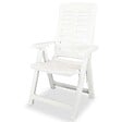 VIDAXL - vidaXL Chaises inclinables de jardin lot de 4 Plastique Blanc - vignette