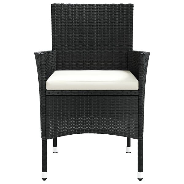VIDAXL - vidaXL Chaises de jardin avec coussins lot de 4 Résine tressée Noir - large