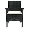 VIDAXL - vidaXL Chaises de jardin avec coussins lot de 4 Résine tressée Noir - vignette