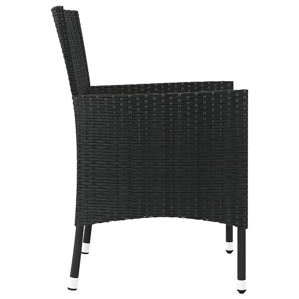 VIDAXL - vidaXL Chaises de jardin avec coussins lot de 4 Résine tressée Noir - large