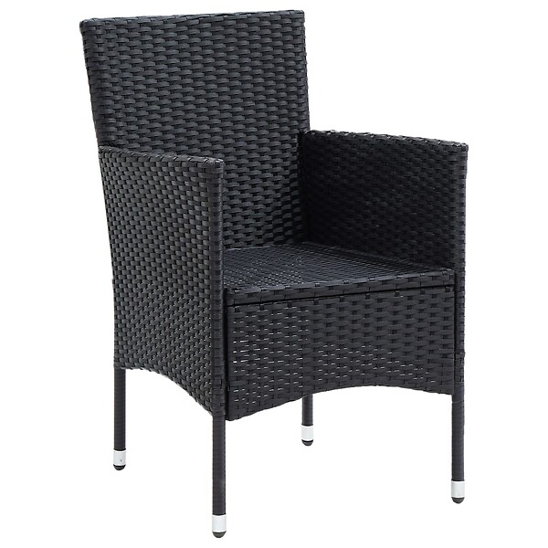 VIDAXL - vidaXL Chaises à manger de jardin lot de 4 Résine tressée Noir - large