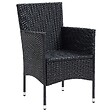 VIDAXL - vidaXL Chaises à manger de jardin lot de 4 Résine tressée Noir - vignette