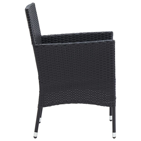 VIDAXL - vidaXL Chaises à manger de jardin lot de 4 Résine tressée Noir - large