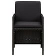 VIDAXL - vidaXL Chaises de jardin avec coussins lot de 4 Résine tressée Noir - vignette