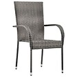 VIDAXL - vidaXL Chaises empilables d'extérieur lot de 6 Gris Résine tressée - vignette