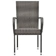 VIDAXL - vidaXL Chaises empilables d'extérieur lot de 6 Gris Résine tressée - vignette