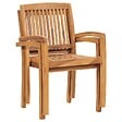 VIDAXL - vidaXL Chaises empilables à manger de jardin lot de 2 Bois teck solide - vignette