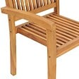 VIDAXL - vidaXL Chaises empilables à manger de jardin lot de 2 Bois teck solide - vignette