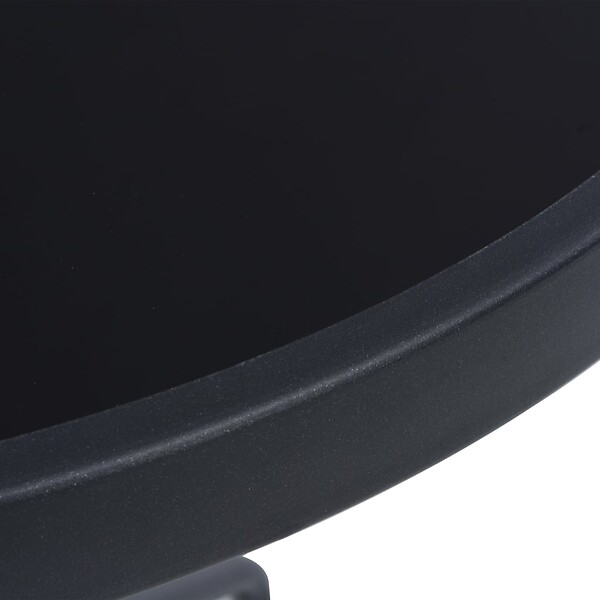 VIDAXL - vidaXL Table de jardin Noir 80 cm Acier et verre - large