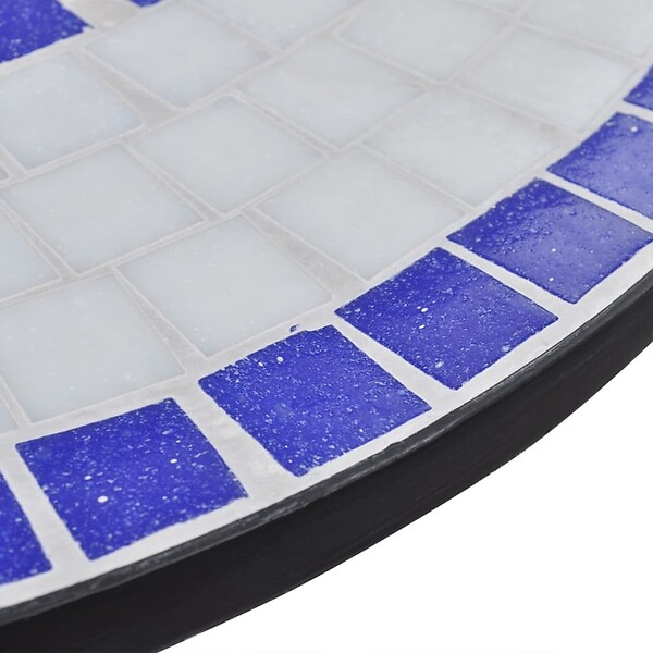 VIDAXL - vidaXL Table de bistro Bleu et blanc 60 cm Mosaïque - large