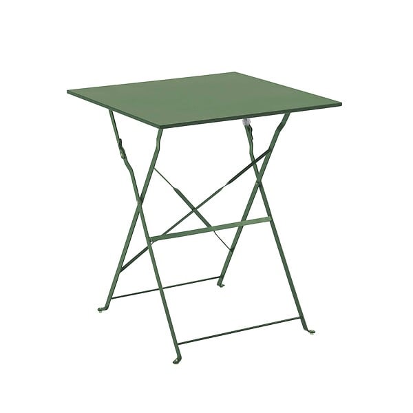OVIALA - Table de jardin et 2 chaises acier 60 cm vert cactus - Rome - large
