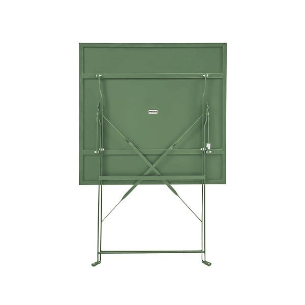 OVIALA - Table de jardin et 2 chaises acier 60 cm vert cactus - Rome - large