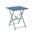 OVIALA - Table de jardin pliante bistrot en acier 60 cm bleu pacific  - Rome - vignette