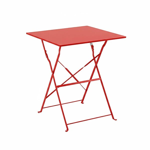 OVIALA - Table de jardin et 2 chaises acier rouge - Rome - large