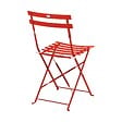OVIALA - Table de jardin et 2 chaises acier rouge - Rome - vignette