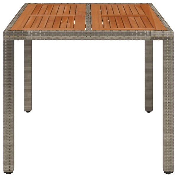 VIDAXL - vidaXL Table de jardin dessus en bois Gris 90x90x75 cm Résine tressée - large