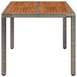 VIDAXL - vidaXL Table de jardin dessus en bois Gris 90x90x75 cm Résine tressée - vignette
