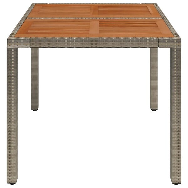 VIDAXL - vidaXL Table de jardin dessus en bois Gris 90x90x75 cm Résine tressée - large