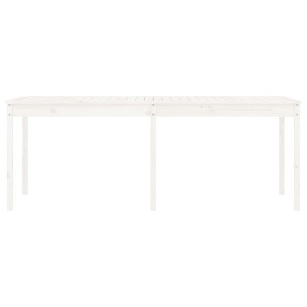 VIDAXL - vidaXL Table de jardin blanc 203,5x100x76 cm bois massif de pin - large