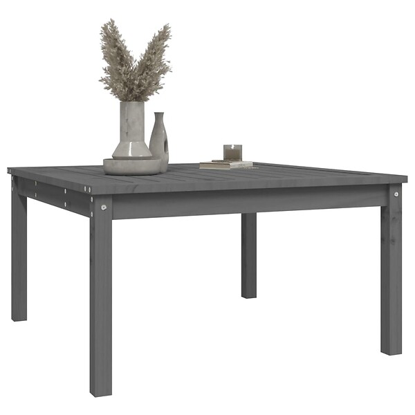 VIDAXL - vidaXL Table de jardin gris 82,5x82,5x45 cm bois massif de pin - large