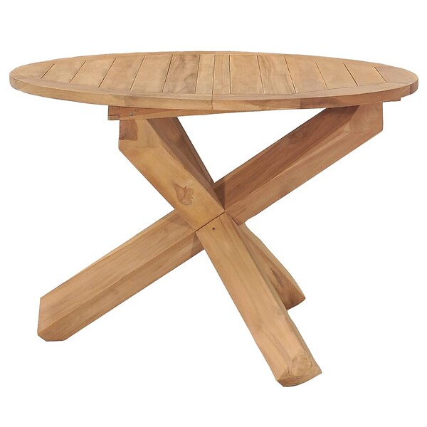 VIDAXL - vidaXL Table à dîner de jardin Ø110x75 cm Bois de teck massif - large