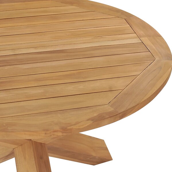 VIDAXL - vidaXL Table à dîner de jardin Ø110x75 cm Bois de teck massif - large