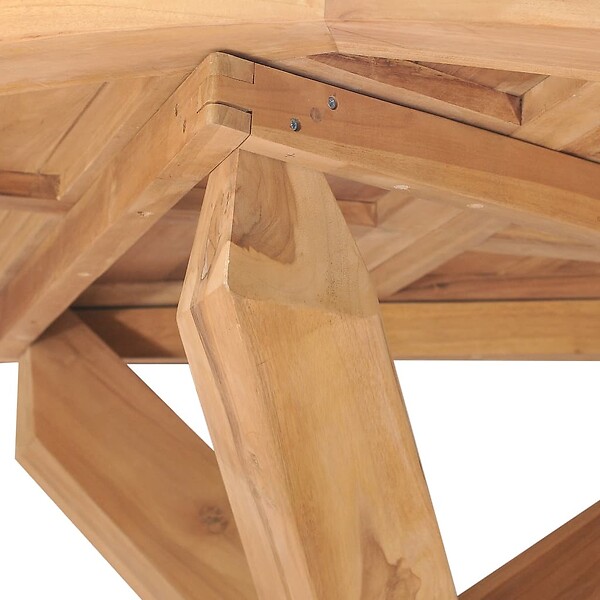 VIDAXL - vidaXL Table à dîner de jardin Ø110x75 cm Bois de teck massif - large