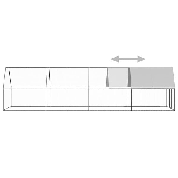 VIDAXL - vidaXL Poulailler d'extérieur 2x8x2 m Acier galvanisé - large
