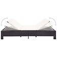 VIDAXL - vidaXL Transat à 2 places avec coussin Noir Résine tressée - vignette